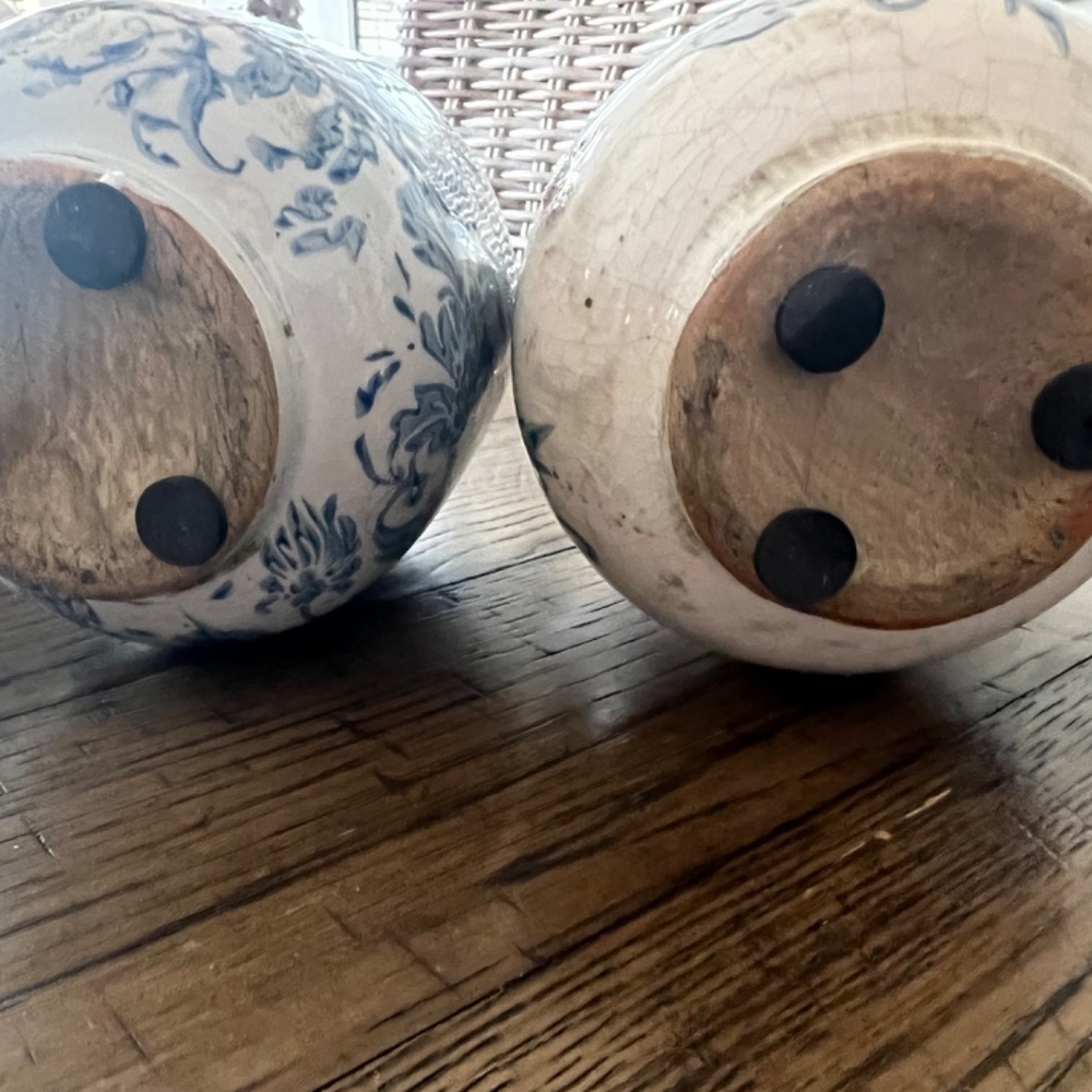 New-Rare Antique Farmhouse Porcelain  Vase Set-3 - Picture 5 of 7